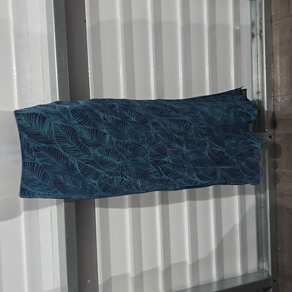 Express Blue Leaf Print Flowy Slit Maxi Skirt Size XS